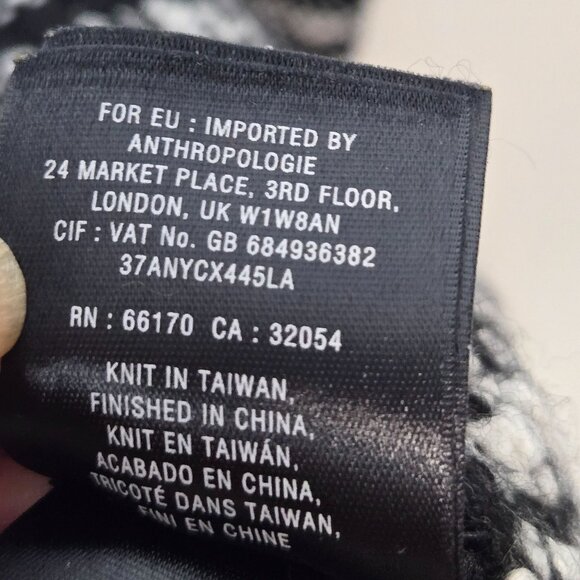 Anthropologie Moth Size L Staccato Stripe Tweed Lace Tunic Wool Blend Sweater - Picture 7 of 13